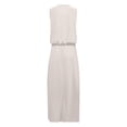 thumbnail image 5 of Ladies Round Neck Sleeveless Split Maxi Dress Classic Solid Color Flowy Design, 5 of 5