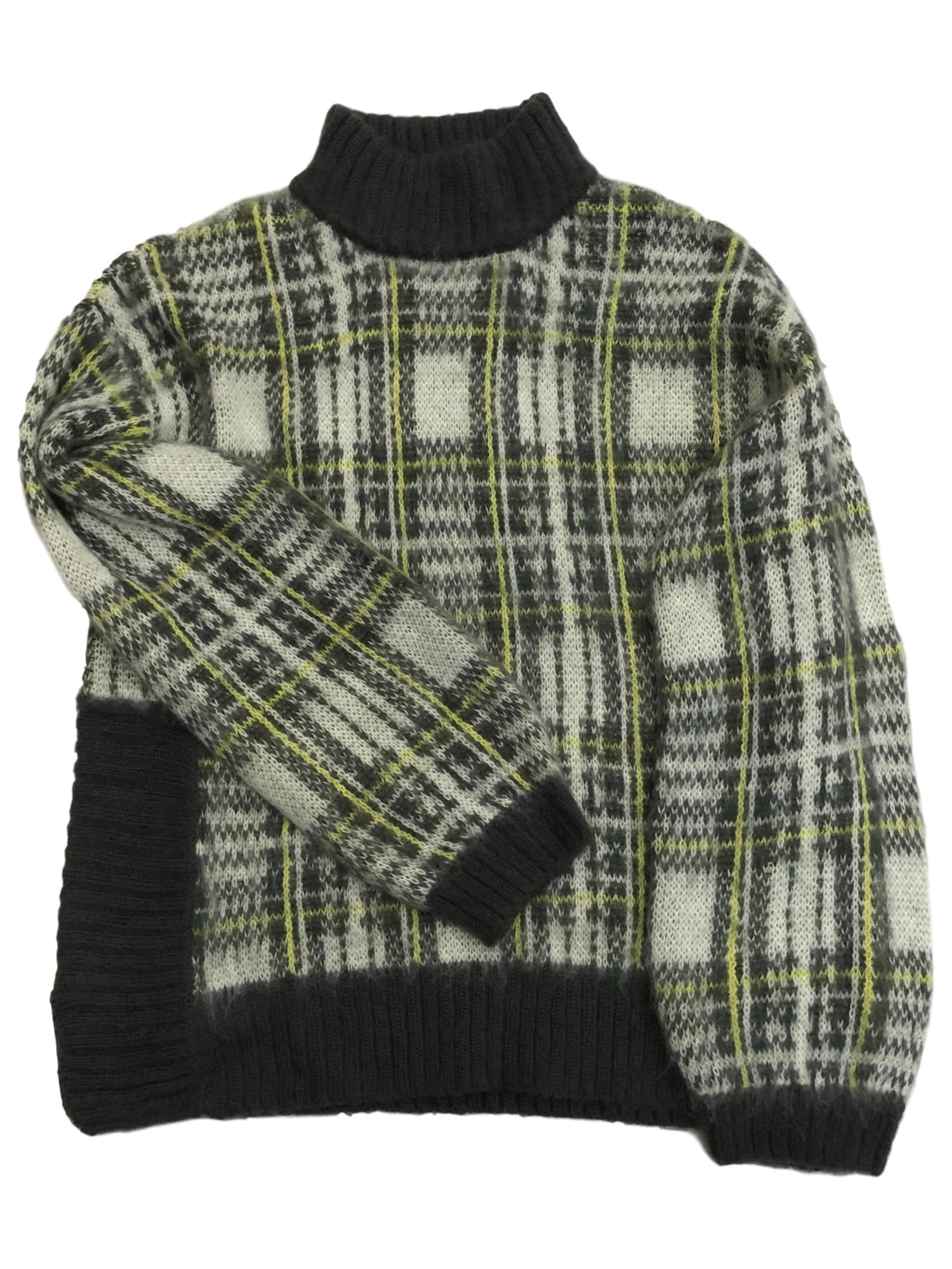 yellow checkered sweater