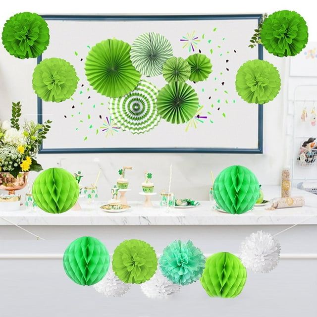 Hand Tools Hanging Paper Fans Flower Ball Tissue Paper Flower and Honeycomb Balls