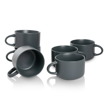 

Wazee Matte 4.75 and 22 oz Oversized Mug Set of 6 Charcoal Gray
