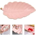 thumbnail image 4 of Cabilock Organizador de platos de joyería de cerámica con forma de hoja, bandeja decorativa para joyas, soporte para platos de almacenamiento, cuenco para anillos de tocador, decoración de llaves, 4 of 8