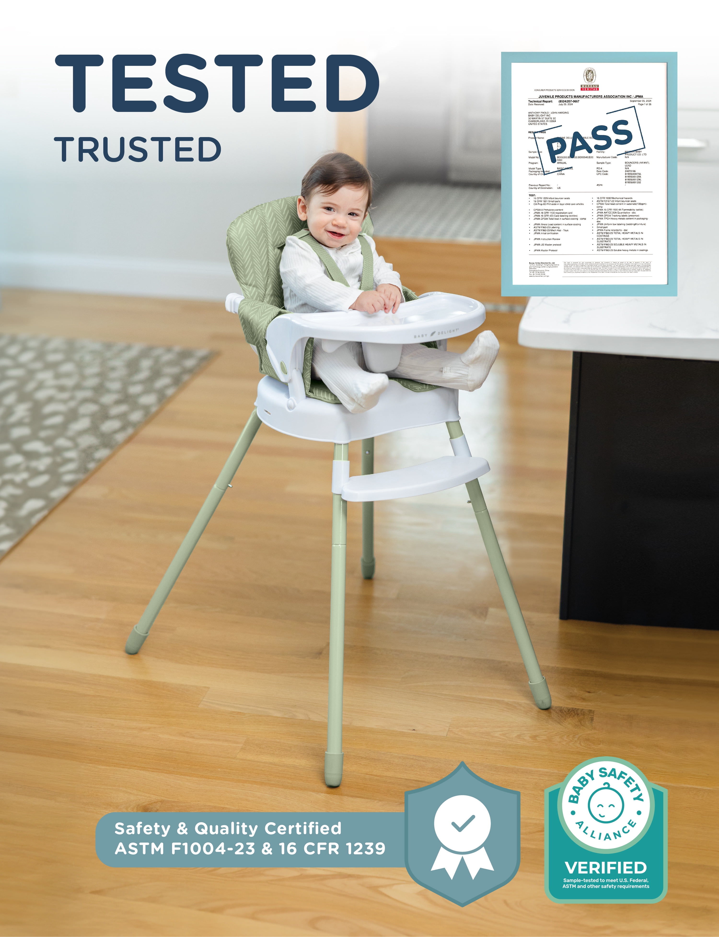 Baby Delight Ascent 3-in-1 Highchair, Green