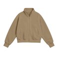 thumbnail image 6 of luawuai Girls Full Zip Sweatshirt Jacket with Pockets, Khaki, Size 11-12 Years, 6 of 6