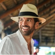 Panama Jack Premium Safari Straw Hat - Handwoven, Lightweight & Breathable, 2 5/8 Brim (Medium)