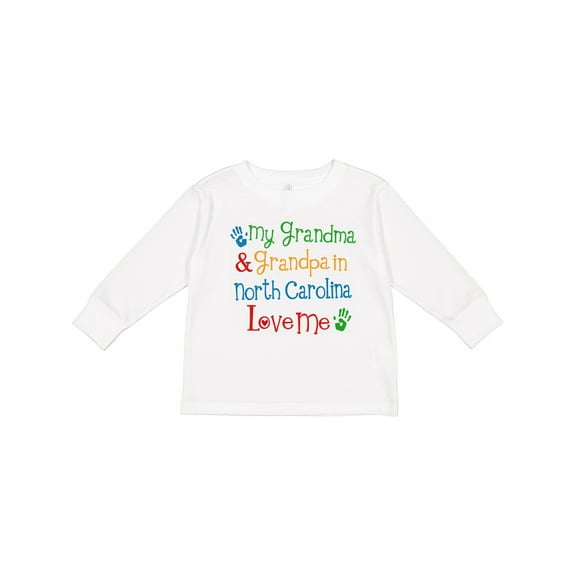 Inktastic North Carolina Grandma Loves Me Boys or Girls Long Sleeve Toddler T-Shirt