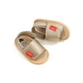 thumbnail image 4 of Seyurigaoka Baby Sandals Solid/Leopard Design Heel Buckle Press Closure Non-Slip Lightweight Summer Flats Shoes, 4 of 9