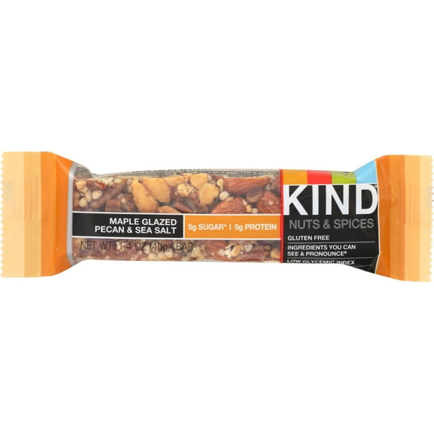 KIND Nuts & Spices Maple Glazed Pecan & Sea Salt Breakfast Bar, 1.4 Oz.