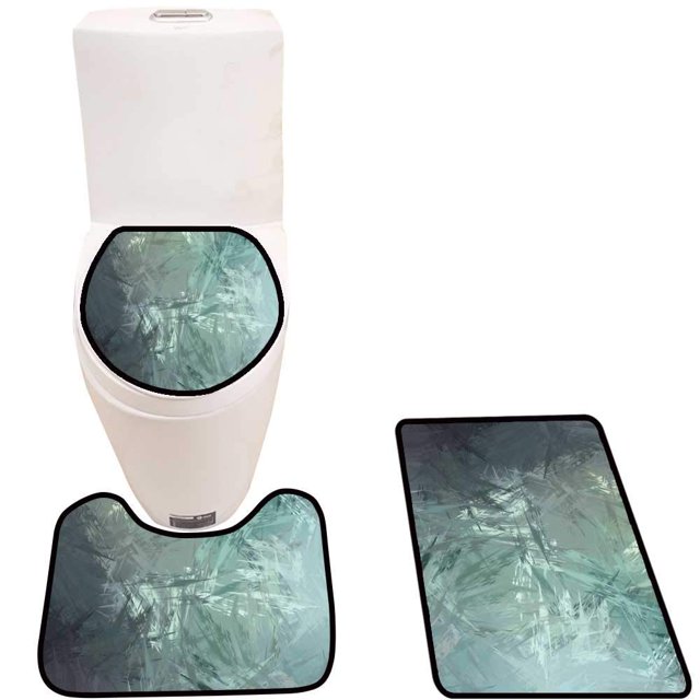 ABPHQTO pincelada de fondo pintura de trazo de pincel Juego de alfombras de baño de 3 piezas Alfombra de baño Alfombra de contorno y tapa de inodoro ABPHQTO Cont-CHAPPLE-39832