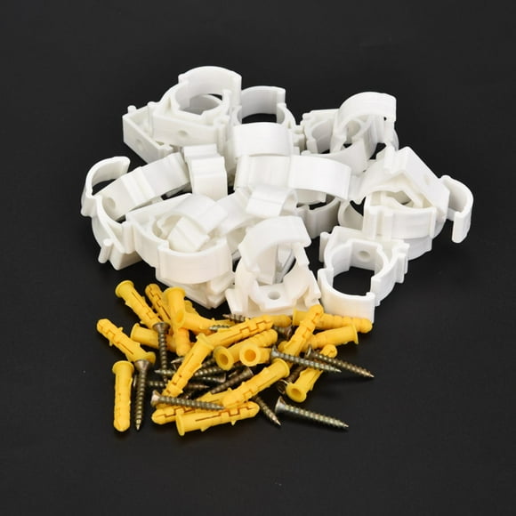 20Pcs PPR Water Pipe Clamp Cable Pipe Clamp Gas Pipe Fixed Buckle Plumbing Fitting Clamp Pipe Bracket With Screws