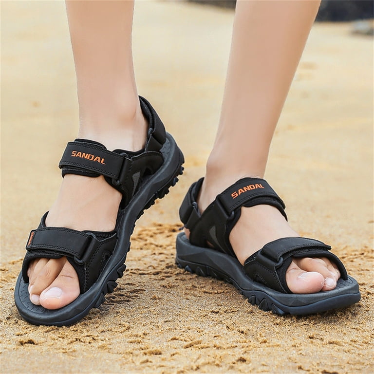 dmqupv Mens Wide Sandals Size 14 Sandals Two Way Outdoor Sports Sandals and Slippers Shower Sandals Men Non Slip Sandal Black 9.5
