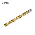 thumbnail image 3 of Uxcell 3pcs Brad Point Drill Bit 10.5mm(13/32") Dia Straight Round Shank Drill Metric Brad Point Spiral Twist Drill Bits for Carpenter Woodworking Plastic Rubber, Golden, 3 of 6
