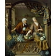 thumbnail image 2 of Willem Van Mieris 20x24 Black Ornate Framed Double Matted Museum Art Print Titled: The Greengrocer (1731), 2 of 5