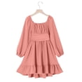 thumbnail image 3 of Eltusu Girls Casual Dresses, Princess Crewneck Long Sleeve Midi Dress Kids Clothes Pink Size 8-9T, 3 of 6