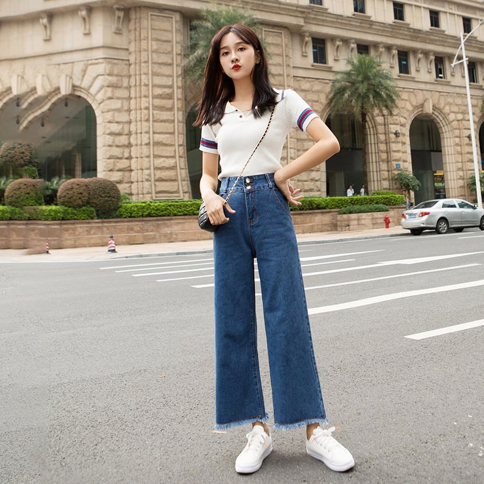 OAF デニムパンツ　FOLD WAIST DENIM 新作 oaf 韓国 FOLD WAIST DENIM 7/11 RESTOCK] FOLD WAIST DENIM
