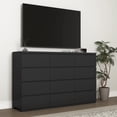 thumbnail image 3 of FFZ 12 Drawer Double Dresser, Black Wood Modern Storage Chest With Large Space For Bedroom, 3 of 4