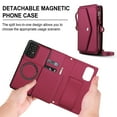 thumbnail image 3 of Decase 2-in-1 Detachable Magnetic Wallet Case Compatible with Samsung Galaxy A15, Shockproof PU Leather Flip Cover with Card Slots,Cash Pocket,Zipper Purse,Crossbody Strap,RFID Blocking,Red, 3 of 8