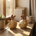 thumbnail image 6 of SIYTUAU Resin Easter Bunny Ornaments Cartoon Rabbit Couple Holding Flowers For Courtyard Desktop Cute Healing Home Decoration, 6 of 6