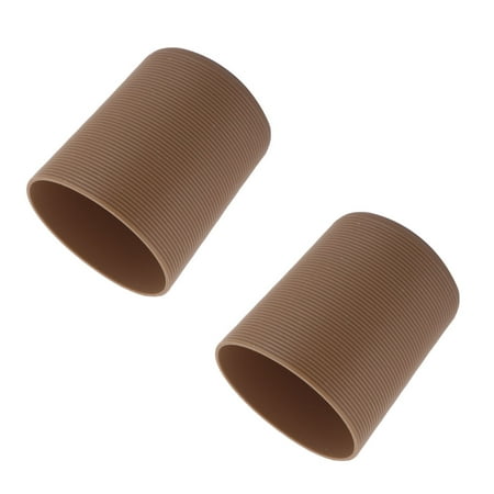 Clover Coffee - Silicone Heat Insulation Glass Cup Mug Protector Cover Sleeve Coffee Color 2 Pcs
