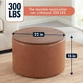 thumbnail image 2 of Ornavo Home 22 inch Large Round Ottoman Coffee Table Storage Ottoman with Wooden Lift Off Lid, Ottoman with Storage for Living Room, Bedroom and Office, Faux Leather Mocha, 2 of 14