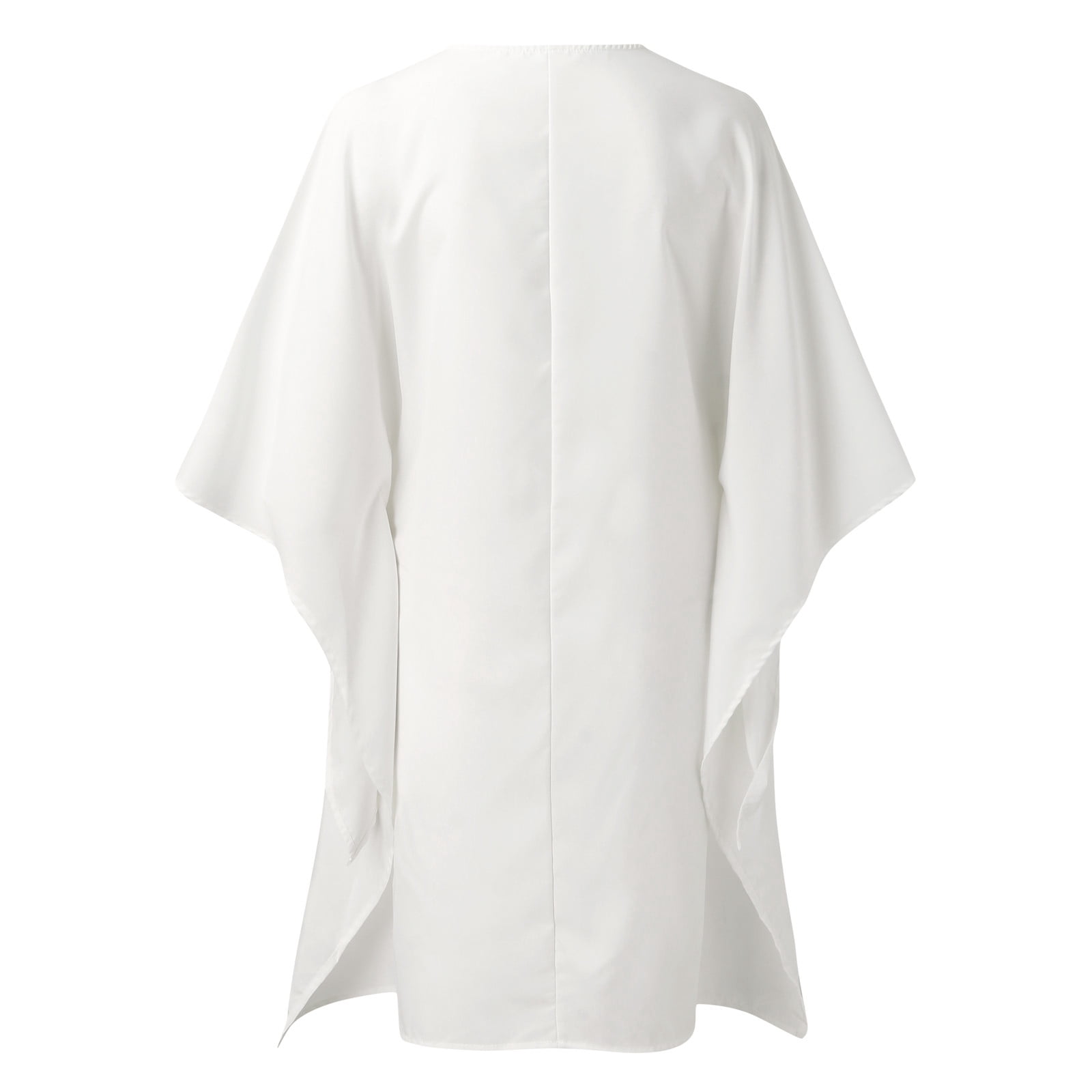 half sleeve high low white blouse