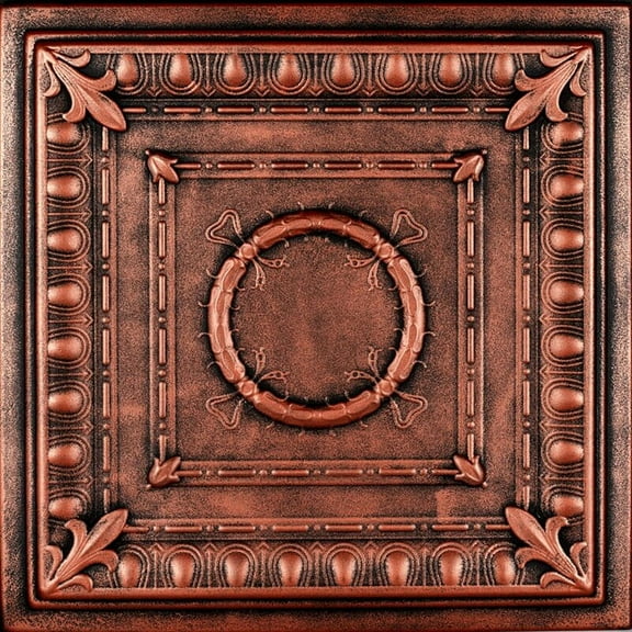 R47 - Romanesque Foam Glue-up Ceiling Tile in Antique Copper (259.2 Sq.ft / Pack) - 96 Pieces