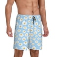 thumbnail image 2 of Balery Floral Daisy Pantalones cortos de pijama de punto de algodón para hombre con cinturilla y bolsillos-X-Large, 2 of 6
