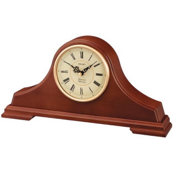 Seiko Kaito Tambour Wooden Mantel Chime Clock, Quartz, Analog, QXJ008BLH