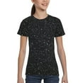 thumbnail image 4 of Honeii Black Glitter Print Kids Boy T-Shirt,Breathable Round Neck Tee,Stylish Summer Tee for Boys, for Outdoor Activities and Casual Wear, 4 of 7