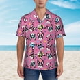 thumbnail image 4 of Balery Colorful Cute French Bulldog Print Men's Hawaiian Shirts Short Sleeve Beach Shirt Relaxed Fit Vacation Button Down Shirts-X-Large, 4 of 9