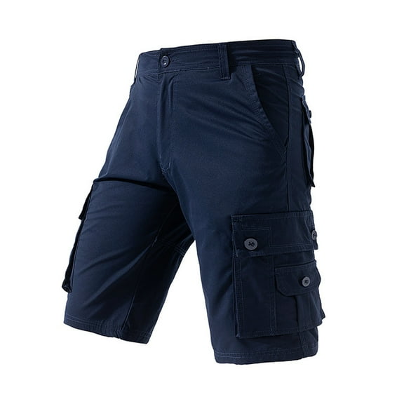 OSOLU Solid Color Pocket Workwear Knee Length Pants Men's Cozy Loose Comfortable Street Shorts Trousers Fashionable Classic Leisure Bottoms