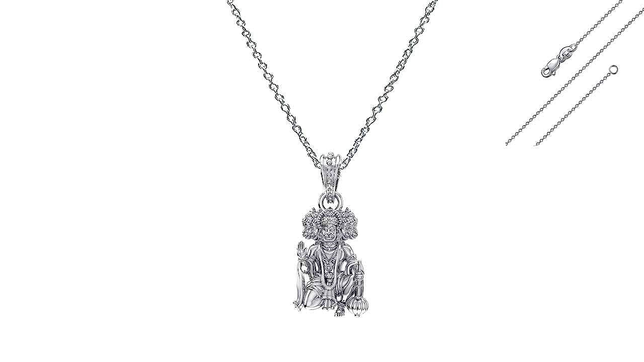 22k Gold Plated Sterling Silver God Ganesh Pendant - Small Gemstone Necklace