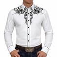 thumbnail image 7 of Retro Western Cowboy Shirts for Men Long Sleeve Button Down Shirt Embroidered Spring Summer Slim Fit Tops White XXXL, 7 of 7