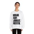 thumbnail image 3 of Journalist Dad Fathers Day Birthday Ideas Sweatshirt, Gifts, Crewneck, 3 of 4