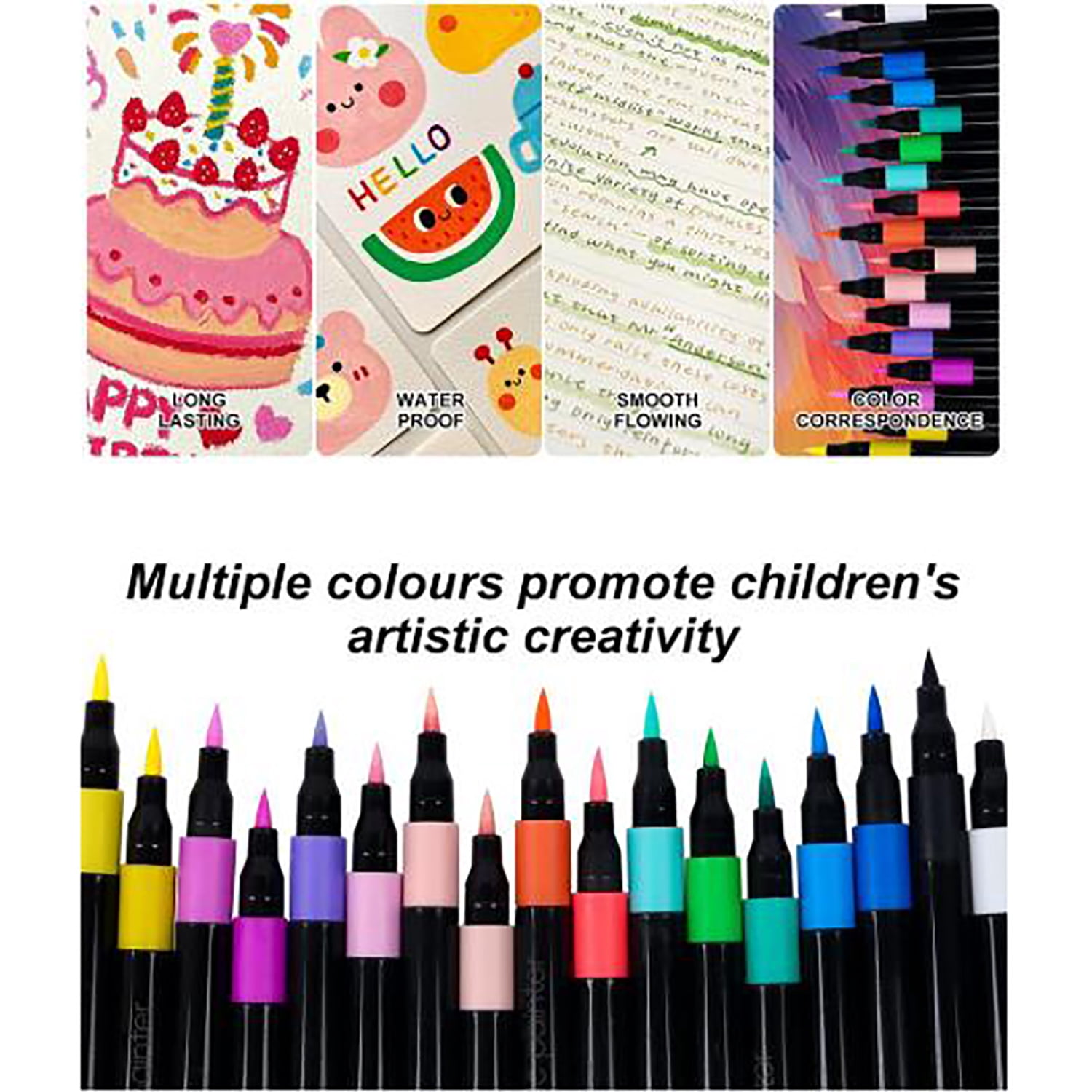 Creative Markers, Water-Based Acrylic Markers, Brush Tip, Assorted Colors, 12-80 Count,