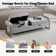 thumbnail image 4 of Aemeios 67" Velvet Storage Bench for Bedroom End of Bed with Double Lids Storage and Gold Legs, Grey, 4 of 9
