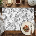 thumbnail image 2 of Placemats Set of 6, Gray Floral Place Mats Watercolor Wildflowers Tablemats Washable Placemat Table Decoration for Kitchen Table Dinner Party Home Decor Indoor Outdoor 13x19 Inch, 2 of 9