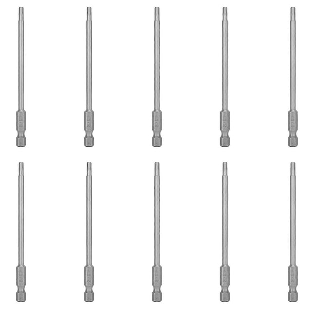 10Pcs Screwdriver Bit Electric 3mm Hex Strong Magnetic Hardened Hardware Hand Tool S1/4 100mm