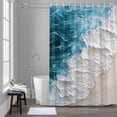 thumbnail image 5 of Watercolor Beach Waves Shower Curtains for Bathroom, Abstract Blue Ocean Washable Fabric Shower Curtain with Hooks Waterproof Bathroom Decor Sets, 36 x 72 Inches, 5 of 9