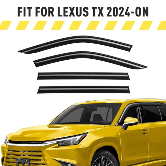 AEROGUYS Extra Durable Window Deflectors Tape-On Window Visors Rain Guards Fit for Lexus TX 2024, Sun Visors, Wind Vent Visors, Window vent shades, Car Accessories - 4 pcs. AG0756