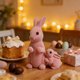thumbnail image 5 of Yusimy Easter Bunny Ornament Flocked Texture Cute Figurine for Home Tabletop Garden Easter Decor, 5 of 6