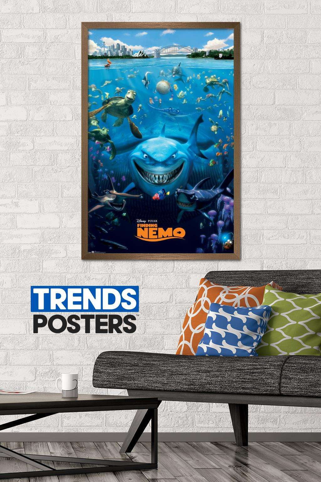 Disney Pixar Finding Nemo - Cast Wall Poster, 22.375" x 34", Framed