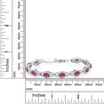 thumbnail image 4 of Gem Stone King 9.10 Cttw Oval Pink Created Sapphire Tennis Bracelet for Women | 925 Sterling Silver | Gemstone Birthstone | Oval 6X4MM | 7 inch with 1 inch Extender, 4 of 5