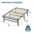 thumbnail image 4 of Zinus Smartbase 14" Essential Twin Bed Frame Foundation with Bamboo Slats, 4 of 15