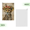 thumbnail image 2 of ONETECH Cheetah Flower Crown Golf Towel Father's Day 24x16in 2PC, 2 of 7