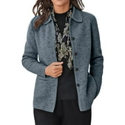 JDEFEG Womens Jacket 3X Womens Casual Zipper Open Front Knit Cardigans Long Sleeve Plush Sweater Coat Long Vest Women Winter Jackets for Women Polyester Blue Xl