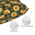 thumbnail image 3 of Yiaed Black Ink Green Plaid Sunflower Print Brushed Microfiber Envelope Pillowcases, Standard,Envelope Closure Pillow Cases(No pillow core)-14"x20", 3 of 6