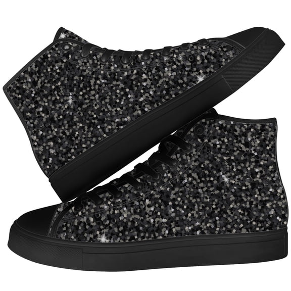 Aidianart Womens Glitter Print High Top Shoes High Top Canvas Sneakers Size 6.5
