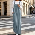 thumbnail image 4 of HappyYEE Women’s Corduroy Jumpsuit Trousers, Wide Leg Overalls with Adjustable Straps, Fashion Loose Fall Romper Pants with Pockets, 4 of 9