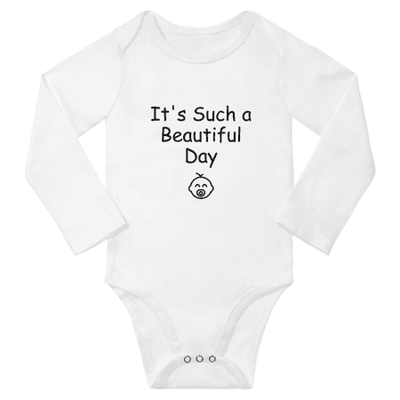 

It s Such a Beautiful Day Cute Baby Long Sleeve Bodysuits for Boy Girl (White 6-12M)