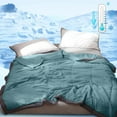 thumbnail image 2 of Qocolhg Summer Quilts for Adults Kids, Air Conditioning Quilt, Washed Cotton Cooling Blankets for Hot Sleepers, Sofa Bedding Soft Coverlet Lightweight Cooling Quilts for All Season, 39x59 inch,Blue, 2 of 9